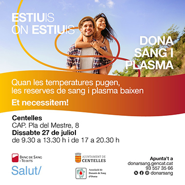 Acapte de sang, dissabte 27 de juliol al CAP