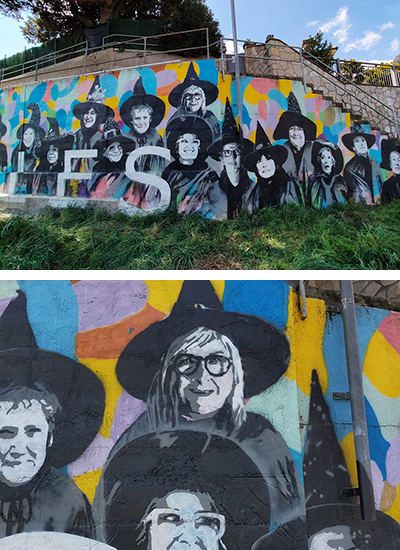 La imatge de la Bruixa de les Escoles s’incorpora al mural de les Bruixes de l’Any