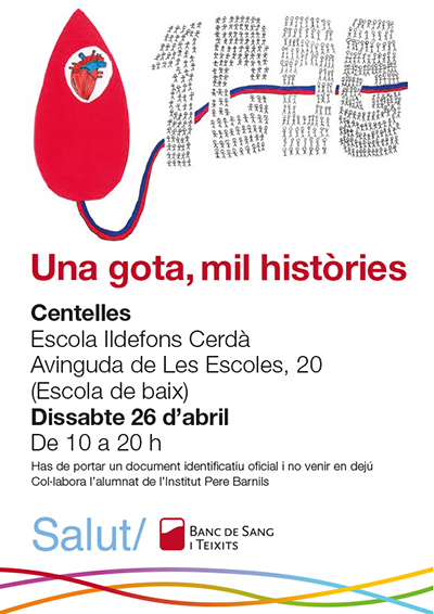 Acapte de sang, dissabte 26 d'abril a l'Escola Ildefons Cerdà