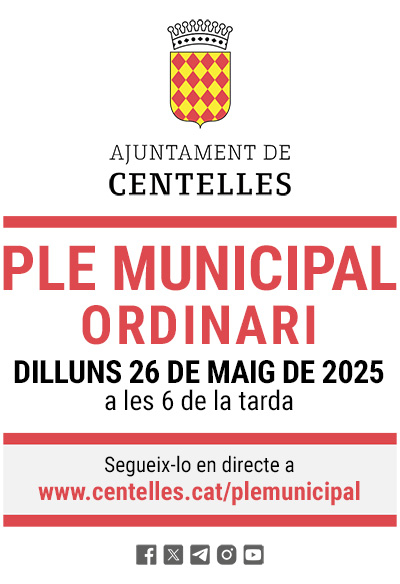 Dilluns 26 de maig, Ple Municipal ordinari
