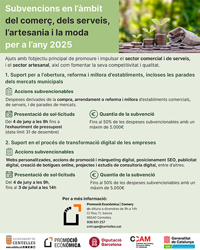 Subvencions en l’àmbit del comerç i serveis
