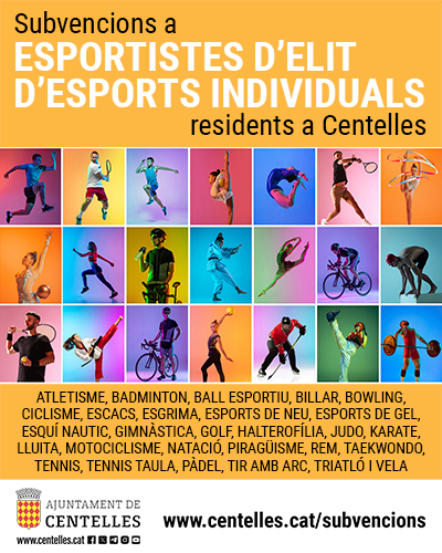 Subvencions a esportistes individuals d’elit, residents a Centelles