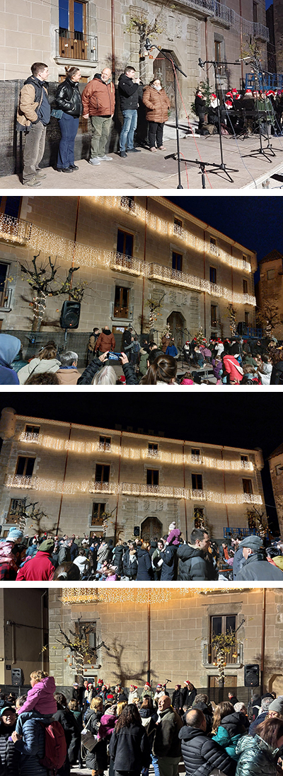 Centelles encén la il·lusió amb l’encesa oficial de llums de Nadal a la Plaça Major