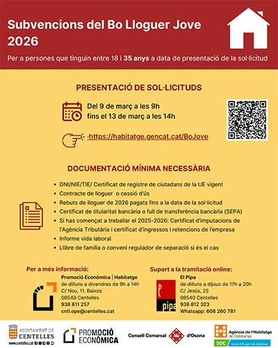 Subvencions Bo Lloguer Jove 2026