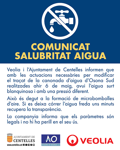 Comunicat salubritat aigua