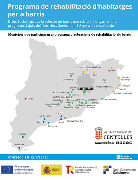 Centelles valora positivament optar als ajuts del Programa de Rehabilitació d’edificis del fons Next Generation